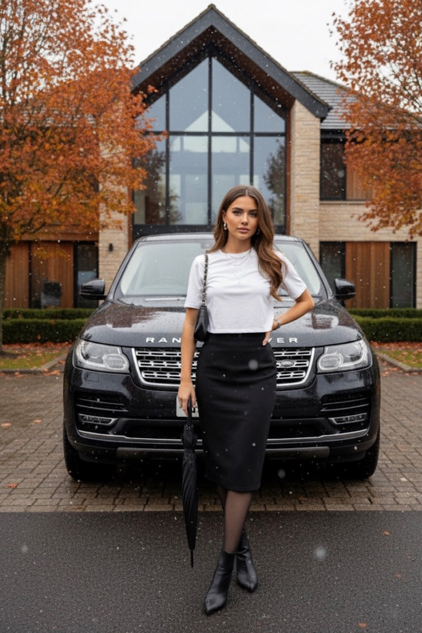 SOFTFEEL STRETCH CAP SLEEVE T-SHIRT