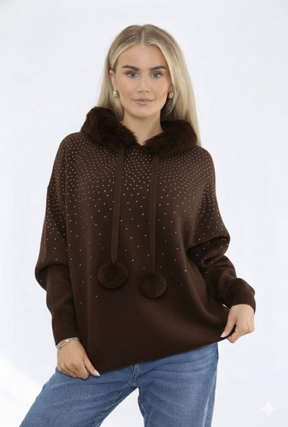 SEQUIN FURR HOODIE