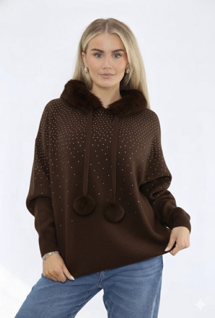 SEQUIN FURR HOODIE