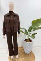 SUPER STRETCH BROWN DENIM JACKET