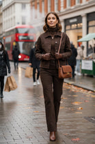 SUPER STRETCH BROWN DENIM JACKET