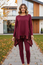 CURVE HEM SEQUIN SWEAT
