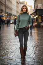 MOCK NECK KNIT JUMPER