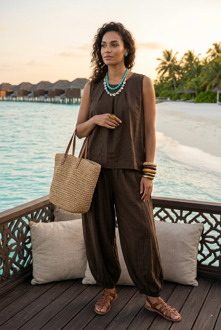 SLEEVELESS TOP AND JOGGER LOUNGE SET