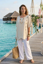 SIDE BUTTON DETAIL BLOUSE