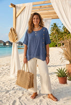 SIDE BUTTON DETAIL BLOUSE