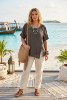 SIDE BUTTON DETAIL BLOUSE