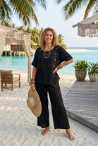 SIDE BUTTON DETAIL BLOUSE