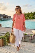 SIDE BUTTON DETAIL BLOUSE