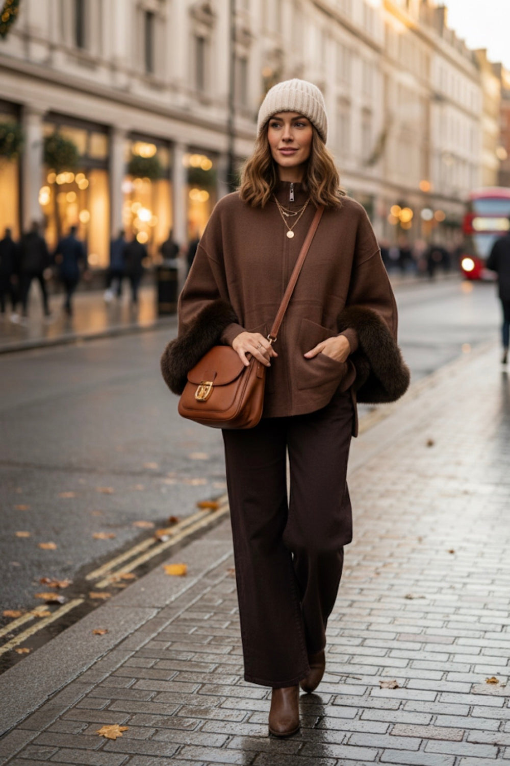 ZIP-UP JACKET WITH FURR CUFFS