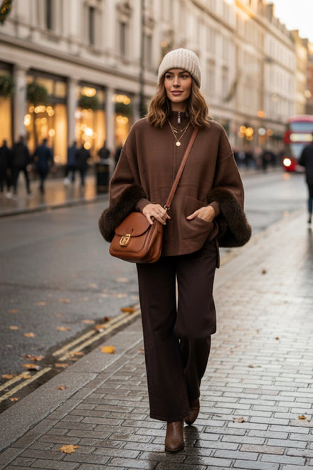 ZIP-UP JACKET WITH FURR CUFFS