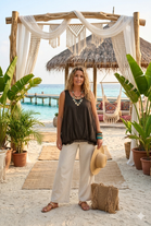BUBBLE HEM SLEEVELESS TOP