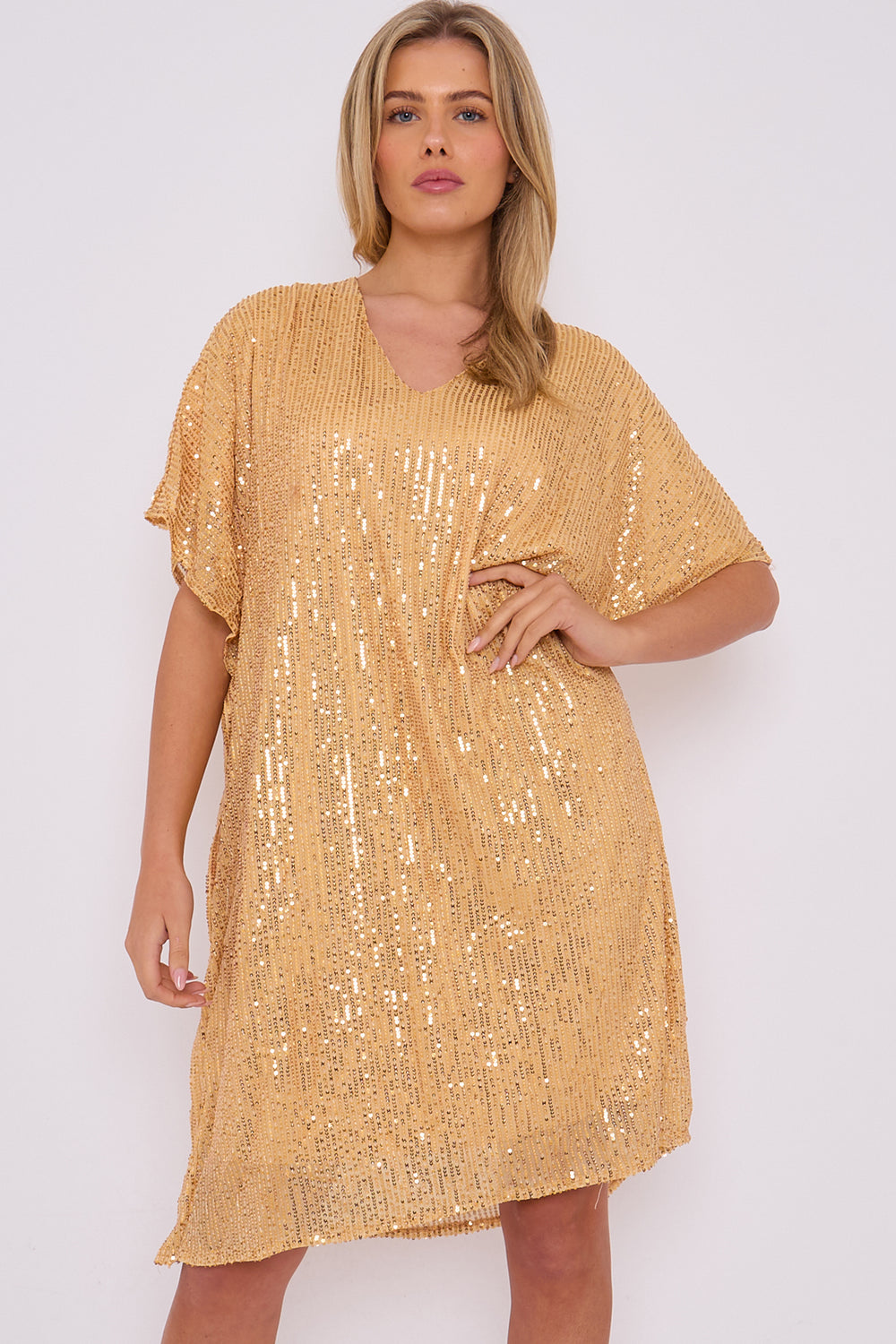 BODIE SEQUIN V-NECK TUNIC (14780264415616)