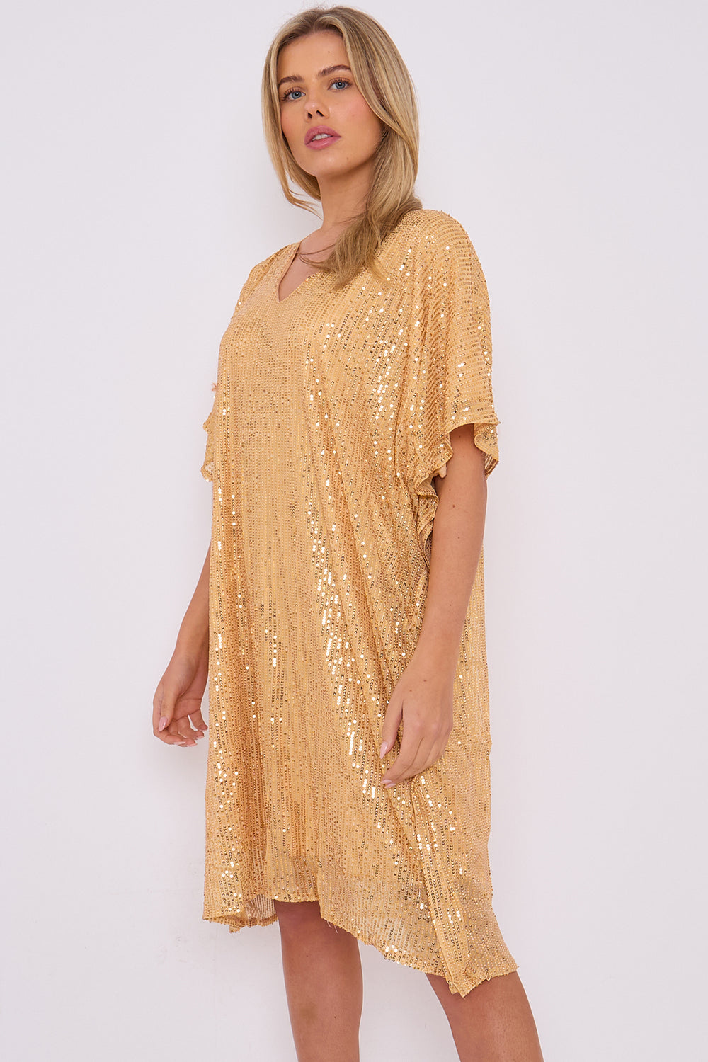 BODIE SEQUIN V-NECK TUNIC (14780264415616)