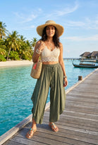 DRAWSTRING WIDE LEG TROUSER