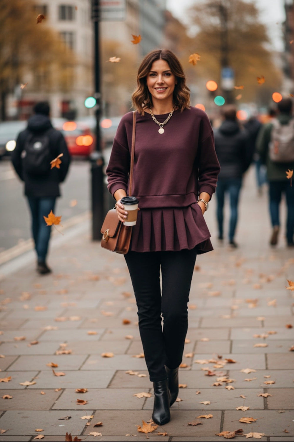 PLEATED BOTTOM JUMPER DRESS