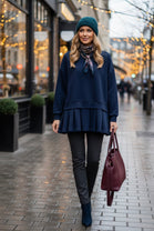 PLEATED BOTTOM JUMPER DRESS