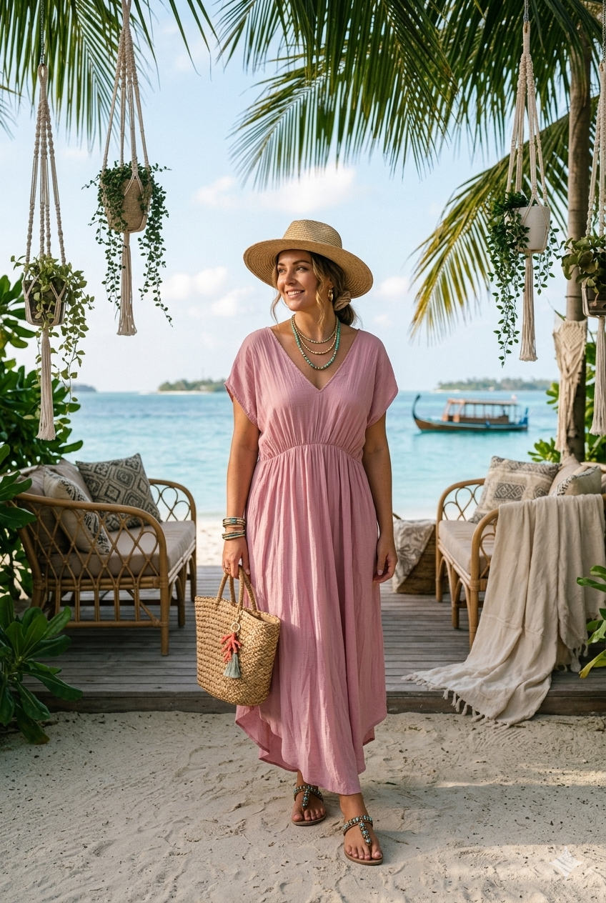 CRINKLE BACK TIE  V-NECK JUMPSUIT