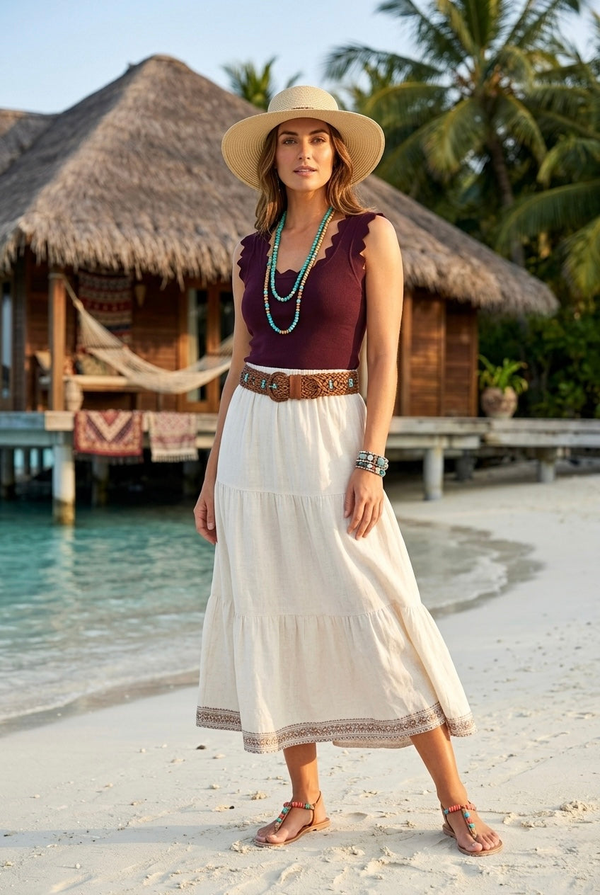 ABBY KNITTED SCALLOPED VEST