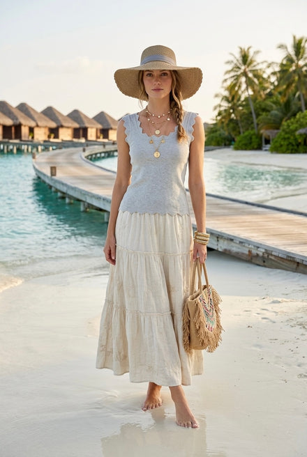 ABBY KNITTED SCALLOPED VEST
