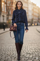 PLEATED RUFFLED SHIRT