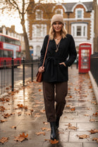 GOLD BUTTON BELTED COAT