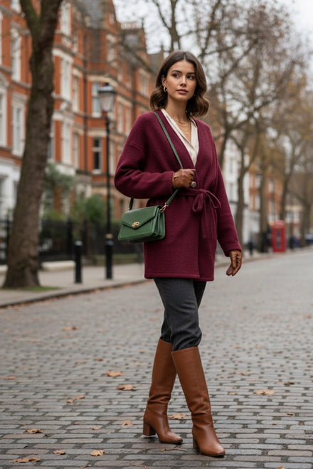 GOLD BUTTON BELTED COAT