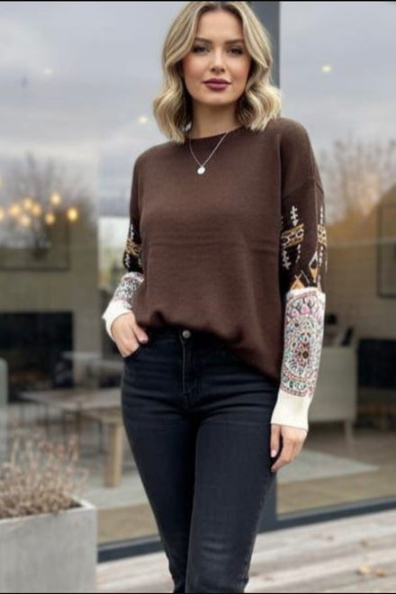 SLEEVE EMBROIDERED JUMPER