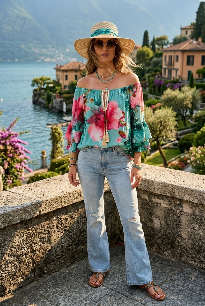 FLORAL OFF THE SHOULDER BLOUSE