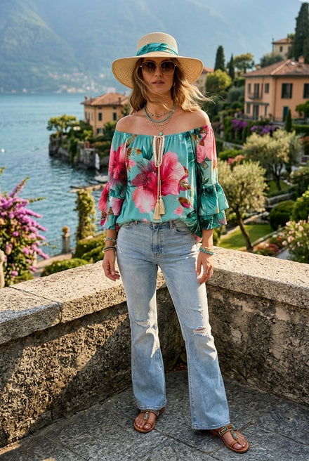 FLORAL OFF THE SHOULDER BLOUSE
