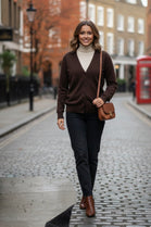 WOOL BUTTON DETAIL BASIC CARDIGAN