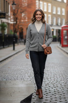 WOOL BUTTON DETAIL BASIC CARDIGAN