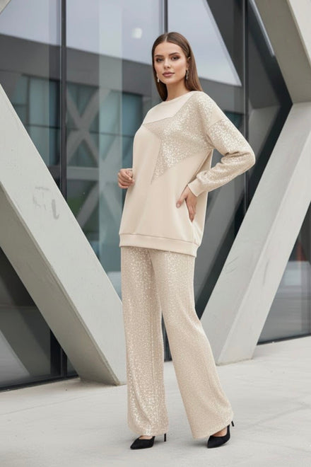 SIDE SEQUIN STAR SWEAT