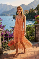 HIGH LOW CROCHET CAMI 2-IN-1 DRESS