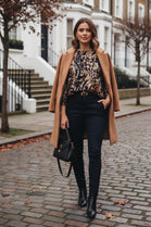 PLEATED ABSTRACT BLOUSE