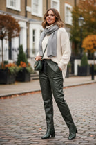 FLARE PU TROUSER