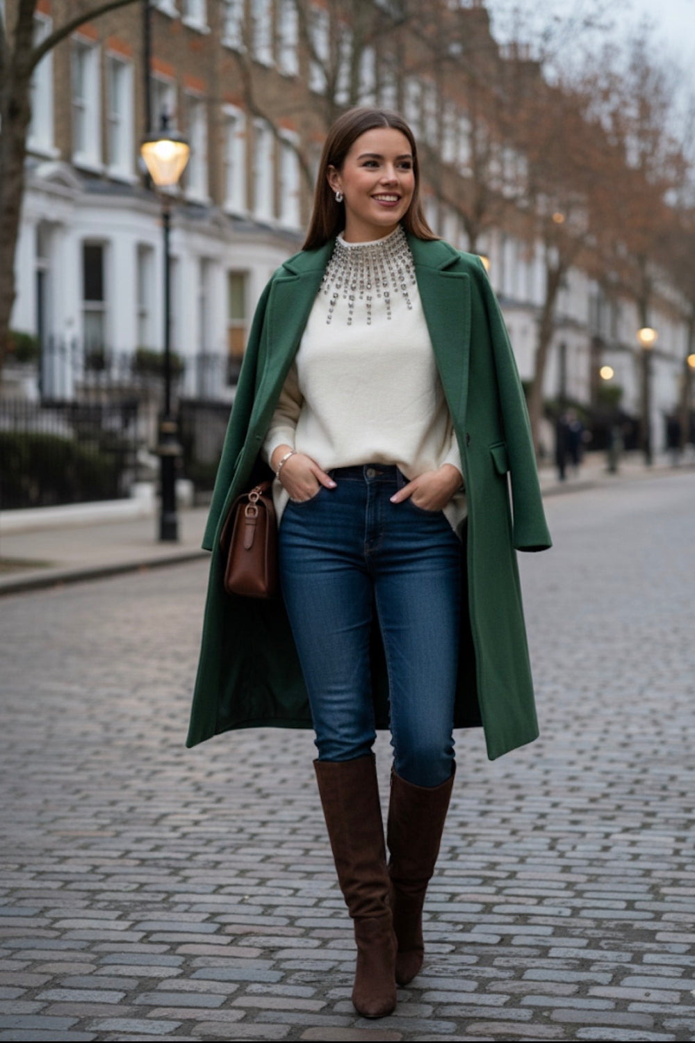 OVERSIZED NECK EMBELLISHED JUMPER