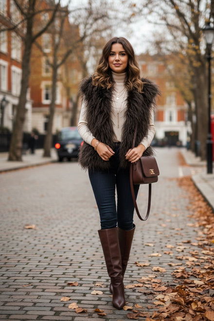 SHAGGY FUR WAIST COAT
