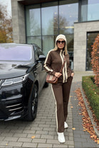 STRIPE FLEECED LINED JACKET SET