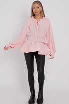 BELTED OVERSIZED TOP (8277304410360) (8307359285496)