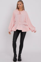 BELTED OVERSIZED TOP (8277304410360) (8307359285496)