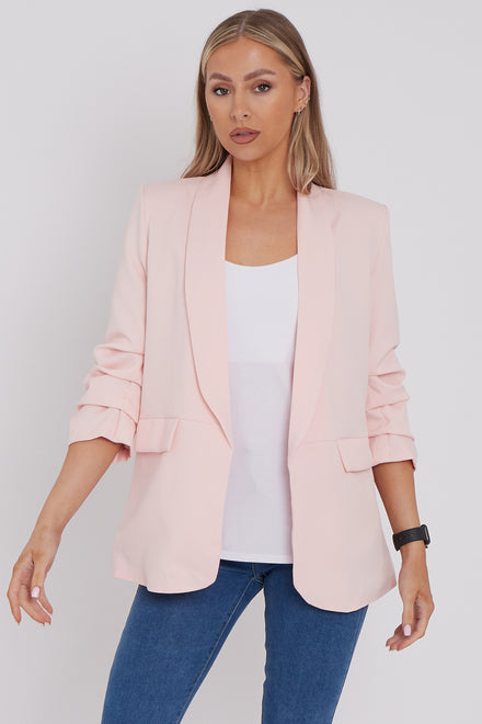 BASIC PLUS SIZE  SLEEVED BLAZER (8322263482616) (15081155428736)