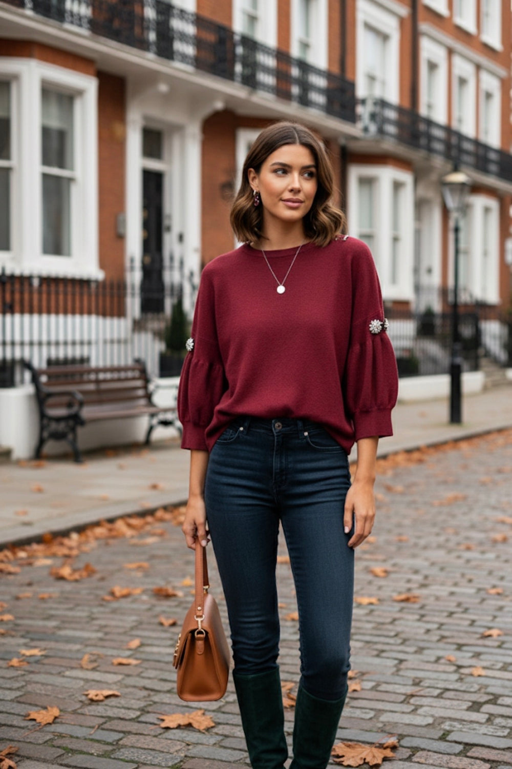 JEWELLED BELL SLEEVE JUMPER