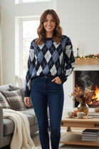 ARGYLE PRINT JUMPER