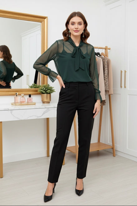 BOW MESH BLOUSE