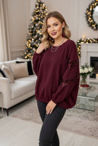 DETAIL SEQUIN SLEEVE SWEAT SHIRT