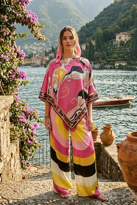 PRINTED SATIN LOUNGE SET