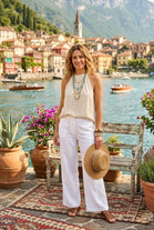 HALTER-NECK LINEN TOP