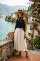 HALTER-NECK LINEN TOP