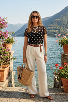 POLKA DOT SHORT SLEEVE TOP